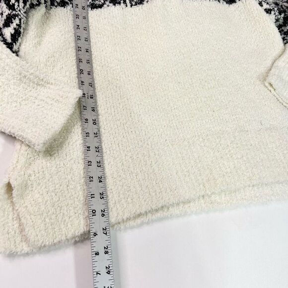 Talbots Half-Zip Argylle Snowflakes Sweater Womens XL Black Milky Turtleneck - Picture 4 of 8